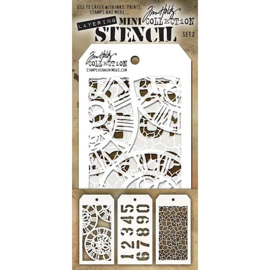 Stampers Anonymous Tim Holtz&#xAE; Mini Layered Stencil Set #2